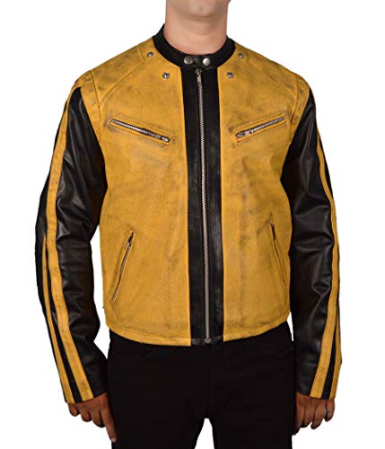 Flesh & hide f&h men's distressed black and yel…