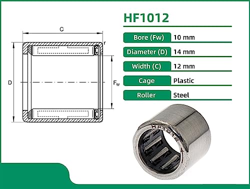Roulements à aiguilles d'embrayage HF1012 à rotation fluide unidirectionnelle 10 pièces
