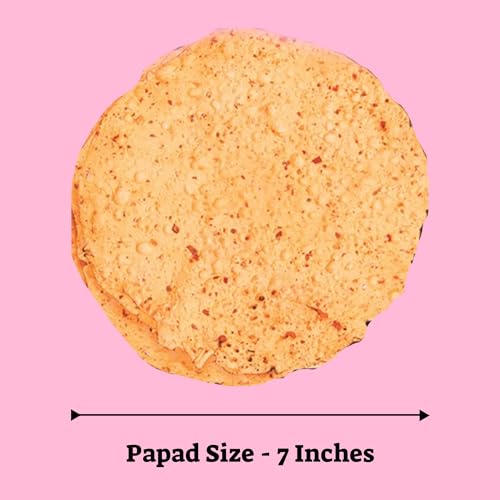 Image of Marwar Chana Lahsun Papad | 400G | Handmade Chana Lahsun Papad from Rajasthan | Garlic Papad | Medium Spicy | Size: 7 Inches, Contains 28-30 Papads | Tasty Papad
