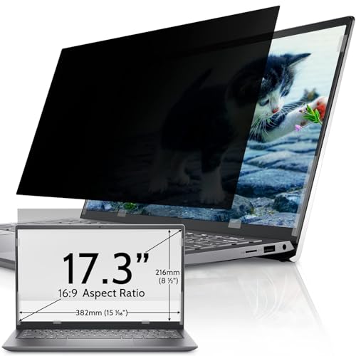IPROKKO 17.3 Inch Laptop Privacy Screen for HP, Dell, Acer, Lenovo, ThinkPad, Asus, Latitude, Pavilion - Removable 16:9 Aspect Laptop Privacy Shield