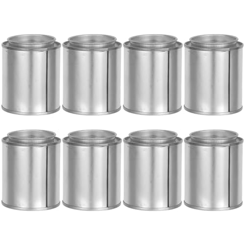 TOVINANNA 8 Latas de Pintura Vacías de Hierro con Tapa Hermética de 100ml Resistentes a Impactos y Portátiles para Almacenamiento y Mezcla de Pintura en Manualidades