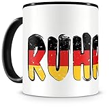 Samunshi® Ruhrpott Tasse mit Spruch Ruhrpott Deutschland Geschenk für Mann Frau Kaffeetasse groß Lustige Tassen zum Geburtstag schwarz 300ml