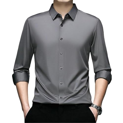 Chemise d'automne sans couture premium - Finition ajustée unie