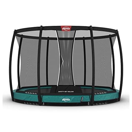 BERG Trampoline Champion InGround 14ft with Safety Net | Trampoline for Kids, High Performance & Safety Features, Jump Higher with Airflow