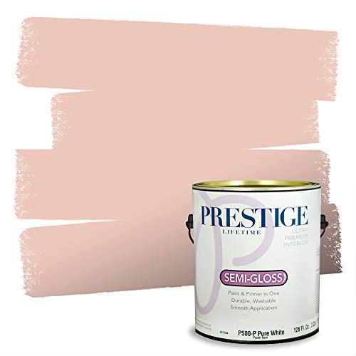 PRESTIGE Paints Interior Paint and Primer In One, 1-Gallon, Semi-Gloss, Comparable Match of Benjamin Moore* Sweet Romance*