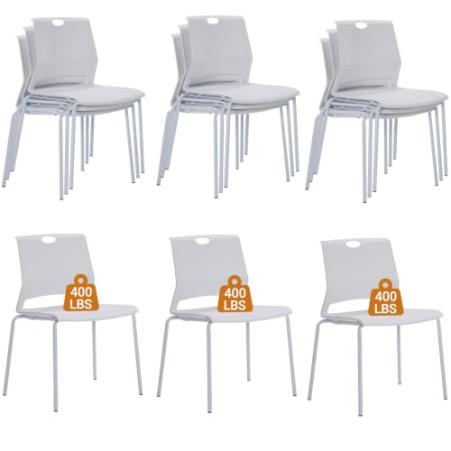 Image of Sidanli 12 Pack Stacking Office Chairs, Scratch Free Structure, White