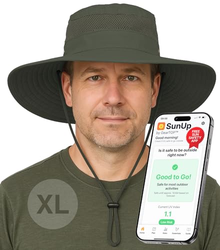Image of GearTOP Safari Hat for Men Sun Hats for Women UV Protection UPF 50+ Fishing, Gardening, Hiking Hat (22-23 1 /2 inch)