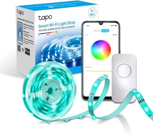 Tapo Ruban LED Connecté WiFi RGB 5m, Bande LED Chambre Multicolor...
