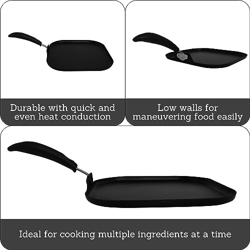 Imusa 11 Inch Nonstick Gourmet Square Griddle, Black