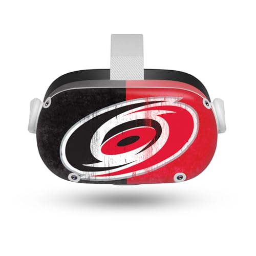 Head Case Designs Officially Licensed NHL Half Distressed Carolina Hurricanes Vinyl Sticker Skin Decal Cover Compatible with Meta Quest 2