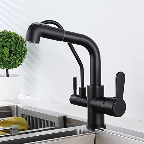 Robinet cuisine 3 voies laiton HJMMHX mitigeur noir mat chic