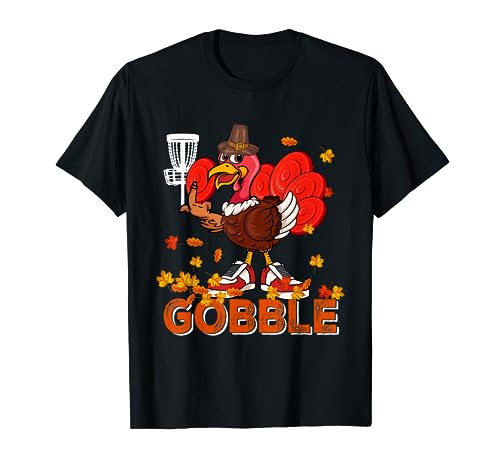 Jugador de disc golf vintage Gobble Turkey jugando a Thanksgiving Camiseta