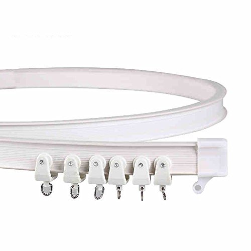 Bendable Plastic Metal Alloy Rod Flexible Window Curtain Track Poles Ceiling Mounting (100cm Ceiling Mount)