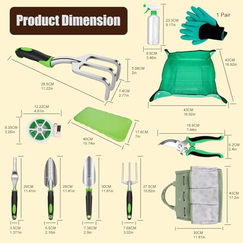 Set de 13 piezas de jardinería con bolsa y delantal verde miniatura 2
