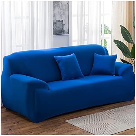 Daesar Stretch Sofa Slipcover, Couch Covers for 2 Cushion Couch Loveseat Solid Color Couch Cushion Covers Royal Blue (Polyester 2 Seater)