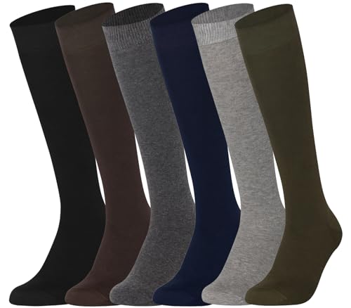 Image of Mysocks Knee High Socks for Women Men Combed Cotton Seamless Toe Tall Long High Socks