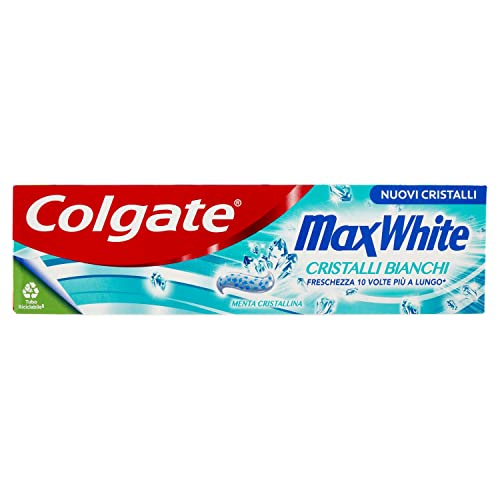 Colgate Dentifricio Sbiancante Max White Cristalli Bianchi, 75Ml