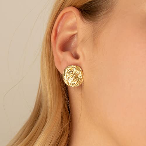 Women’s Round Coin Stud Earrings, Disc Button Ear Studs3