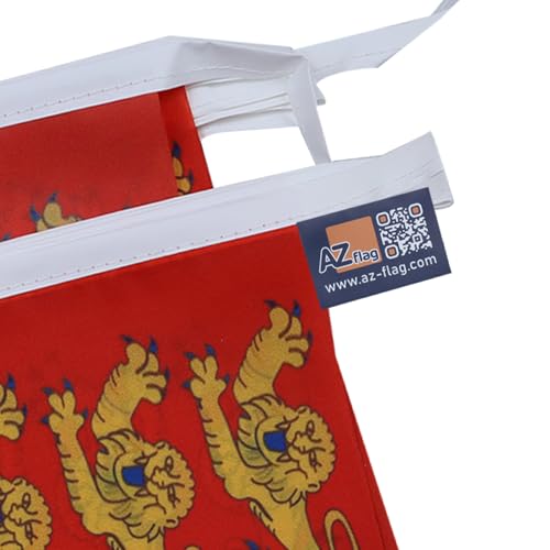 Image of AZ FLAG Upper Normandy 6 meters BUNTING Flag 20 flags 9'' x 6'' - French region of Haute-Normandie STRING flags 15 x 21 cm