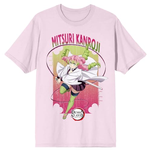 Demon Slayer Infinity Castle Mitsuri Kanjori Adult Cradle Pink Crew Neck Short Sleeve T-Shirt-Small