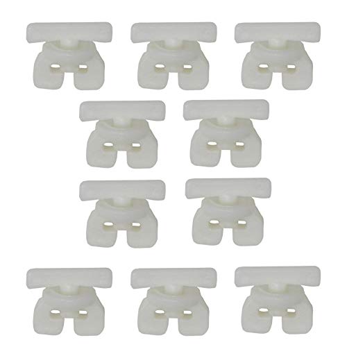 BIG-SAM - 10 Gardinenstangen Universal Feststeller | 10 Stück | Flügelbreite 18mm | in off white | für Gardinen- oder Vorhangschienen