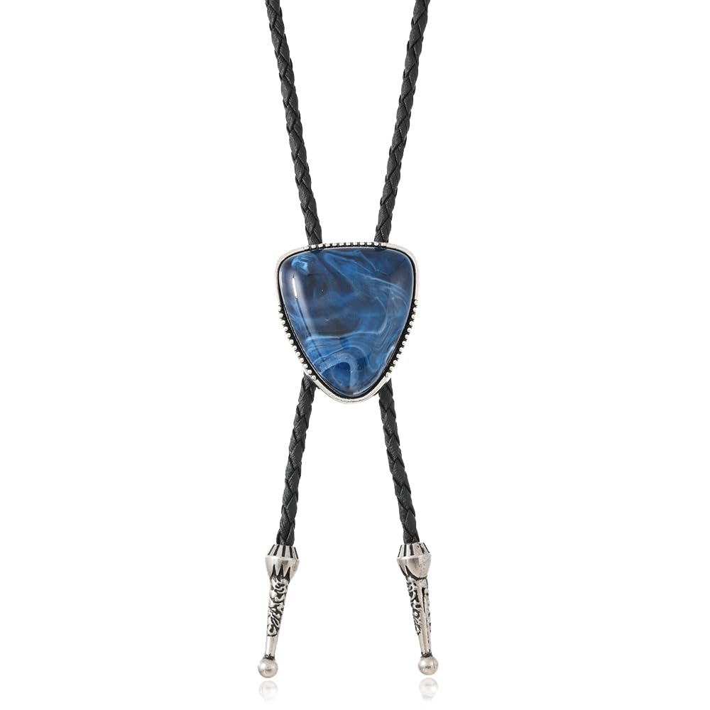 Joxevyia Bolo Tie for Men Vintage Cow Skull Leather Rope Western Cowboy Necktie Vintage Bola Tie Gift for Him