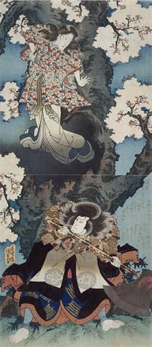 Tableau impressions d'art mural Utagawa Kunisada vintage pour decoration chambre 60x90cm