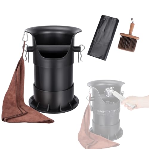 HOMEE Espresso Knock Box with 25 Garbage Bags - 4L Floor Standing Barista-Style for Espresso Grounds, Detachable Design for Home & Commercial Use