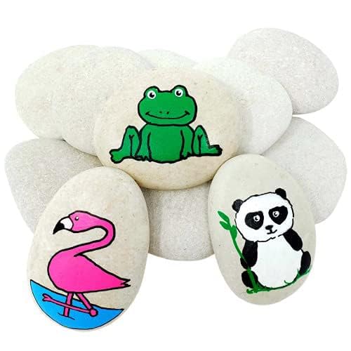 Maalavya Flat River Stones for Painting, Kindness Stones for Arts Crafts and Home Decoration (2KG) (B0D66SHN4C) Amazon Price History, Amazon Price Tracker