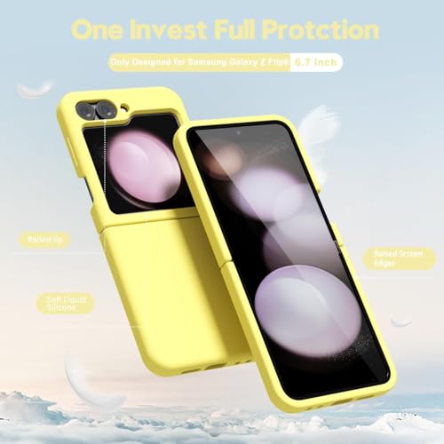 Image of MIDOS Back Cover Compatible with Samsung Z Flip 6 Case Liquid Silicone Full Protection Shock Proof Back Cover for Samsung Galaxy Z Flip 6 (Yellow)