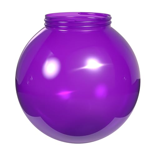 Image of KASTLITE 6 inch Globe Light Bulb Cover with 3.25 inch Threaded Screw-in Neck - Acrylic Plastic Replacement for Ceiling Lamp Shades, Outdoor Mood Lighting Fixtures & Camper Awning Lights - Purple, Plain