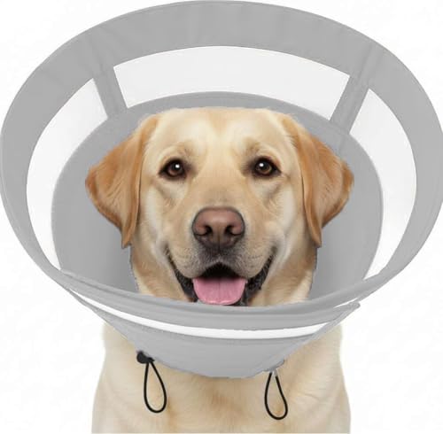 Image of SAWMONG Soft Cone for Dogs - Extra Large Dog Recovery Collar, Adjustable E-Collar to Stop Licking After Surgery (XL, Gray)