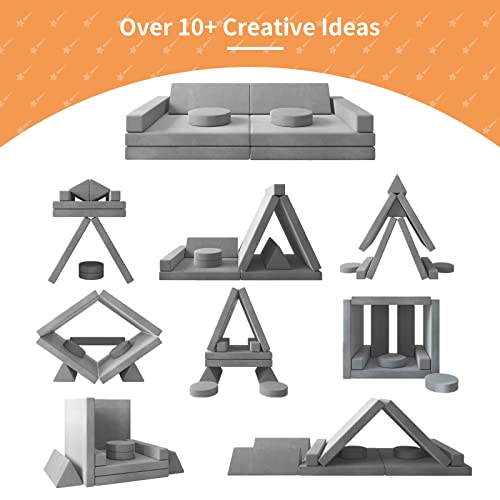 Linor Kids Couch, Modular Designed Baby Couch For Kids/Foldable Loveseat &Fold Out Ottoman, Lounger, With Washable And Durable Covers (Charcoal) #TOP1