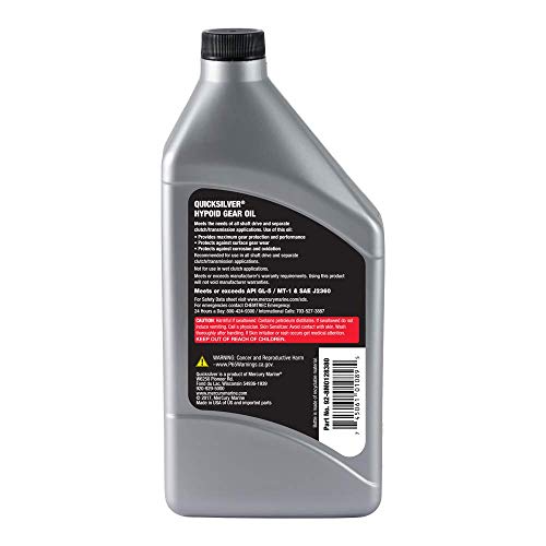 Quicksilver 8M0128380 80W-90 Motorcycle Hypoid Gear Oil – 1 Qt. #TOP1