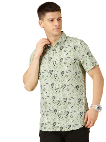 Image of Thomas Scott Men's | Printed | Half Sleeve | Regular Fit | Cotton Blend | Spread Collar | Casual Shirt