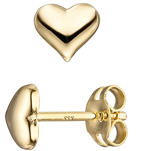 Preisvergleich Produktbild JOBO Ohrstecker Herz 333 Gold Gelbgold Ohrringe Herzohrstecker Herzohrringe