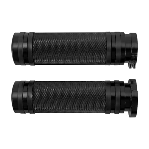 Guidon 1 pouce poignées noires CNC pour Harley Road King et Low Rider