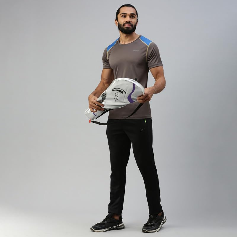 Image of sporto Men's Fast Dry Micro Fiber Solid Regular T-Shirt Half Sleeve|Charcoal