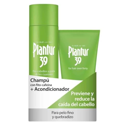 Plantur 39 Phyto Caffeine Shampoo y Conditioner I Champú Mujer con Cafeína 250 ml y Acondicionador 150 ml | Evita y Reduce la Anticaida Cabello | Para la Caida del Cabello Delgado y Frágil