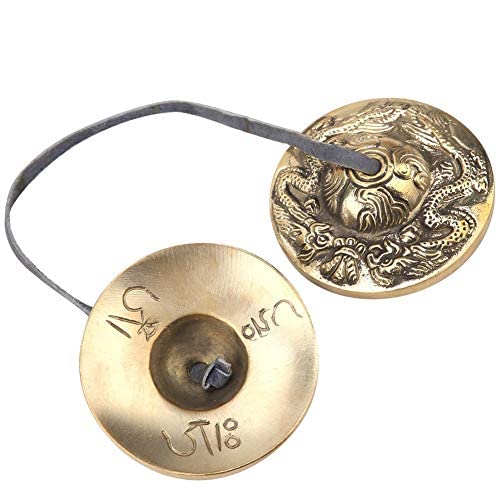Hilitand 2.6in / 6.5 cm Artesanal meditación tibetana platillo Campana de Cobre crujiente Sonido Budista Templo Instrumento de percusión(#3)