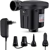 【Fácil de Usar】 La bomba eléctrica es compatible con un adaptador para automóvil de 12 V CC y una fuente de alimentación de 100 V-240 V, y la longitud del cable de alimentación es de 1,2 m (la longitud del cable del adaptador para automóvil es de 1,8 m). Se puede enchufar en el enchufe del encendedor de cigarrillos del automóvil o conectarlo a la toma de corriente doméstica para inflar/desinflar.