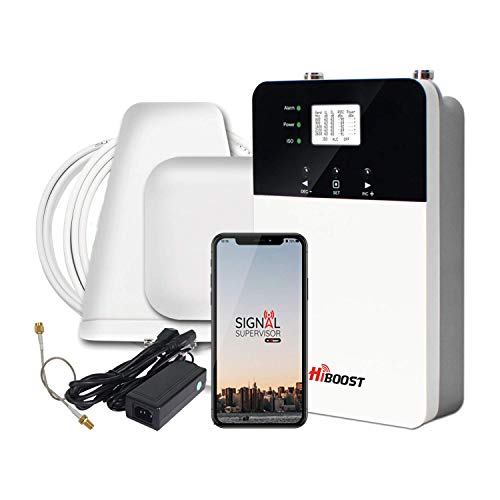 Image of Hiboost Cell Phone Signal Booster for Home Office and Multi Room, Covers up to 8000 Sq Ft with 2 Indoor Antennas, Boost 5G 4G LTE for All US Carriers (Verizon, AT&T, T-Mobile etc), FCC & App Support