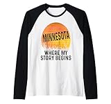 divertente minnesota dove la mia storia inizia tramonto campi aperti maglia con maniche raglan