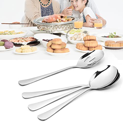 6 Pieces Silver Serving Spoons Set 8.7 Inch, Includes 3 Serving Spoon and 3 Slotted Spoon, Stainless Steel Buffet Banquet Spoons Large - Image 6