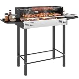 Outsunny Barbacoa de Carbón Barbacoa Portátil 118x32x90 cm Parrilla Negro