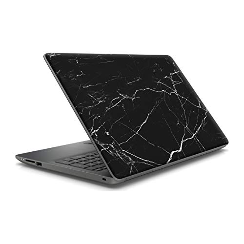 DON LETRA Pegatina de Vinilo Adhesivo para Ordenador Portátil de 15,6(38cm x 26cm), Diseño de Mármol Negro, Vinilos Decorativos para Portátiles