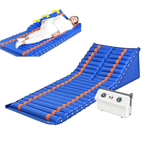 Colchón inflable de presión alterna, colchón de aire antiúlceras con diseño de doble tapa ajustable para pacientes postrados en cama y cuidado de ancianos