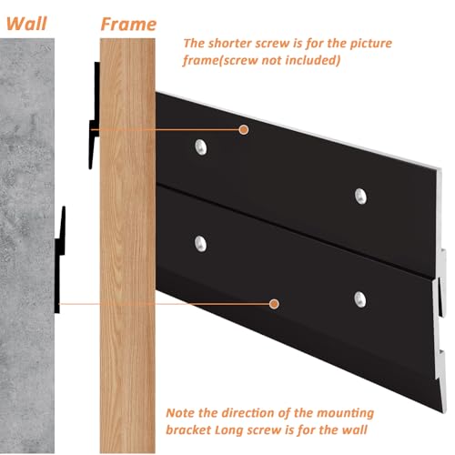 Image of WOPPLXY 3 Pair 17 Inch French Cleat Hanger, French Cleat Picture Hanger, French Cleat Heavy Duty for Hanging Picture Ledges Mirrors Headboard Wall Mounting Brackets, Z Bar Hanger Supports 90lbs