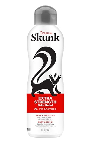 TropiClean Deodorizing Skunk Shampoo for Dogs - Extra Strength Skunk Odor Remover - 24 Hour Fast...