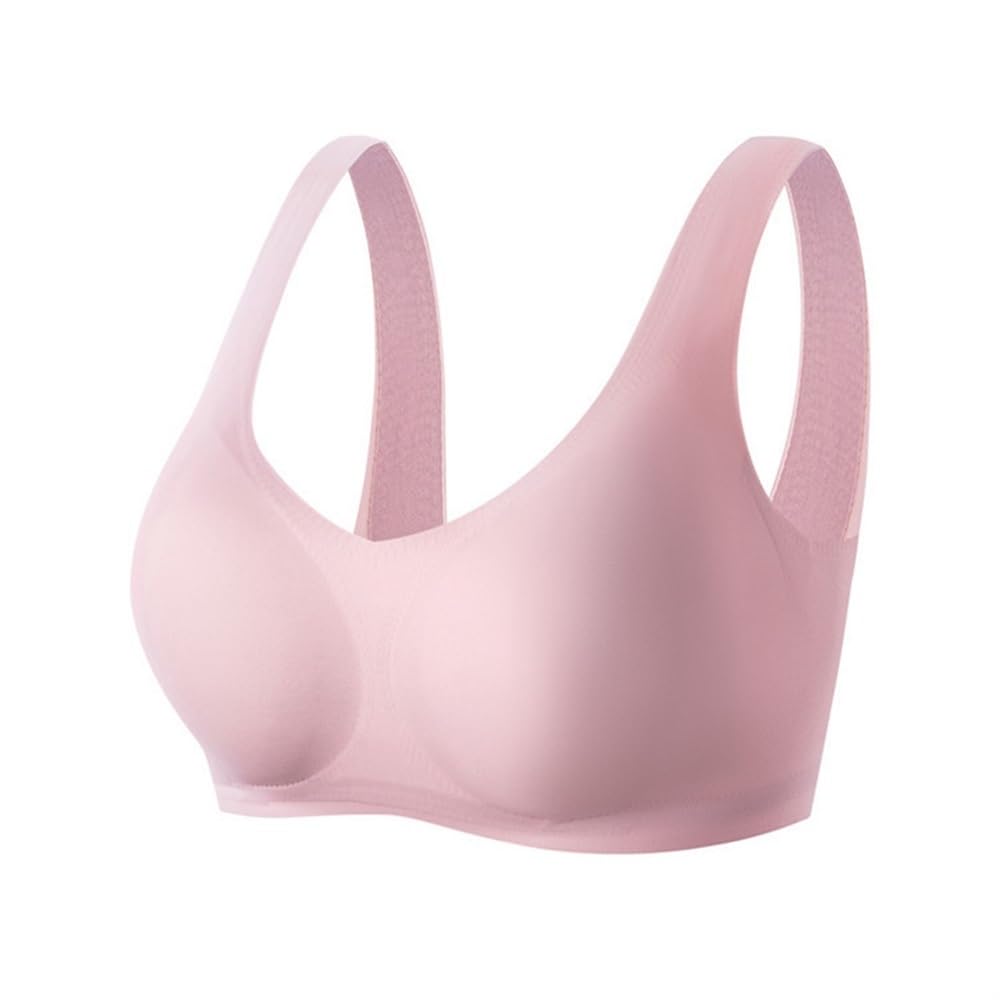 GHAKKE Seamless Mastectomy Bras Women Summer Wireless Post Surgery Pocket Bralette For Silicone Breast Forms Prosthesis(Pink,3XL)